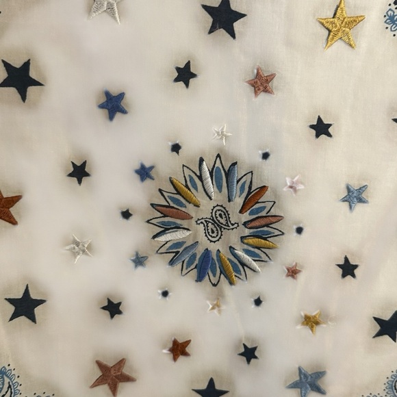 Free People embroidered denim Button-Up Shirt S - Picture 5 of 5